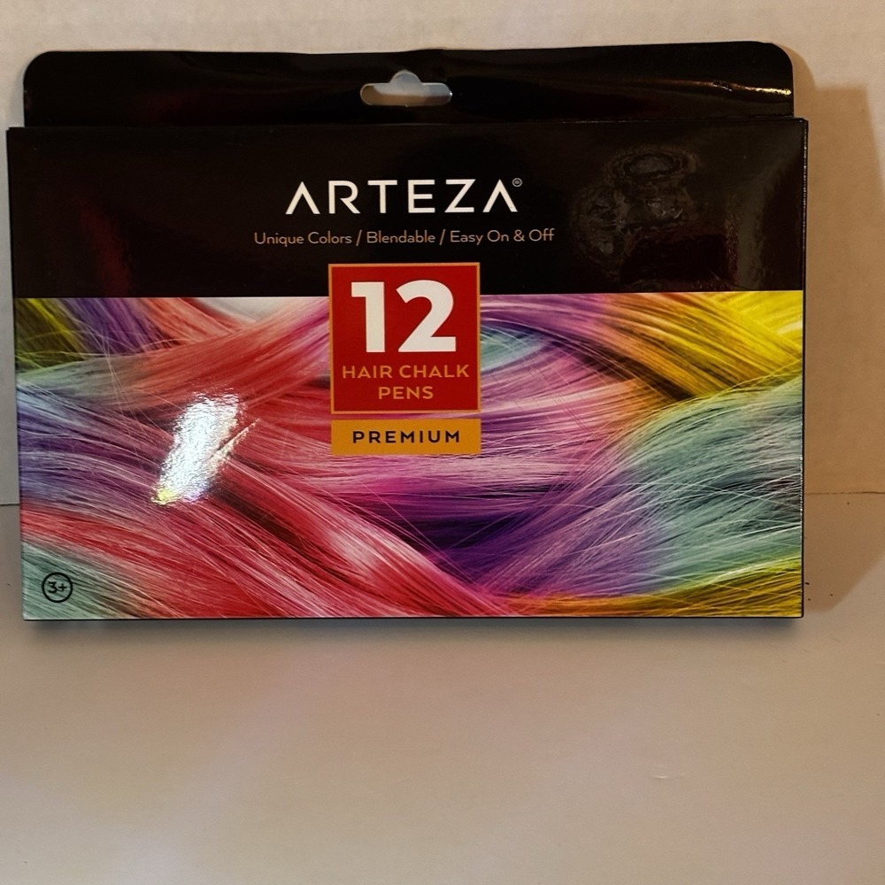 Arteza Hair Chalk Pencil Pens 12 Count Multicolor Premium Blendable ARTZ-8193‎